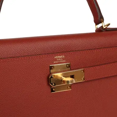 HERMÈS Hermes Kelly Sellier 28 Rouge Venitien Epsom Gold Hardware | Thumbnail 7