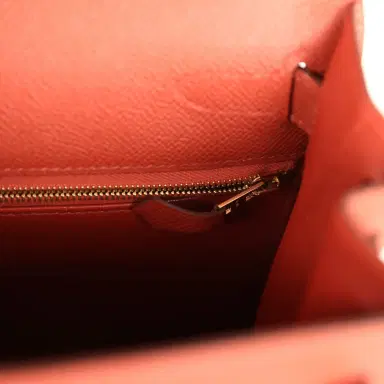 HERMÈS Hermes Kelly Sellier 28 Rouge Venitien Epsom Gold Hardware | Thumbnail 9