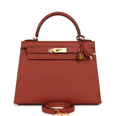 HERMÈS Hermes Kelly Sellier 28 Rouge Venitien Epsom Gold Hardware | Thumbnail 1