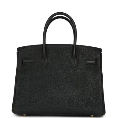 HERMÈS Pre-owned Hermes Birkin 30 Black Togo Permabrass Hardware | Thumbnail 4