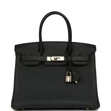 HERMÈS Pre-owned Hermes Birkin 30 Black Togo Permabrass Hardware | Thumbnail 1