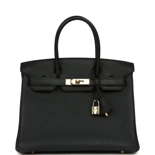 hermes Pre-owned Hermes Birkin 30 Black Togo Permabrass Hardware