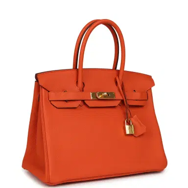 HERMÈS Pre-owned Hermes Birkin 30 Feu Togo Gold Hardware | Thumbnail 2 HERMÈS Pre-owned Hermes Birkin 30 Feu Togo Gold Hardware | Thumbnail 2