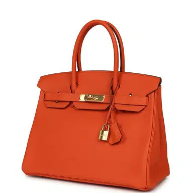 HERMÈS Pre-owned Hermes Birkin 30 Feu Togo Gold Hardware | Thumbnail 5 HERMÈS Pre-owned Hermes Birkin 30 Feu Togo Gold Hardware | Thumbnail 5