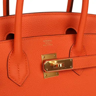 HERMÈS Pre-owned Hermes Birkin 30 Feu Togo Gold Hardware | Thumbnail 7 HERMÈS Pre-owned Hermes Birkin 30 Feu Togo Gold Hardware | Thumbnail 7
