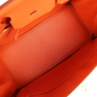 HERMÈS Pre-owned Hermes Birkin 30 Feu Togo Gold Hardware | Thumbnail 8 HERMÈS Pre-owned Hermes Birkin 30 Feu Togo Gold Hardware | Thumbnail 8