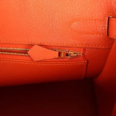 HERMÈS Pre-owned Hermes Birkin 30 Feu Togo Gold Hardware | Thumbnail 9 HERMÈS Pre-owned Hermes Birkin 30 Feu Togo Gold Hardware | Thumbnail 9
