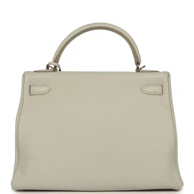 HERMÈS Pre-owned Hermes Kelly Retourne 32 Gris Perle Togo Palladium Hardware | Thumbnail 4 HERMÈS Pre-owned Hermes Kelly Retourne 32 Gris Perle Togo Palladium Hardware | Thumbnail 4