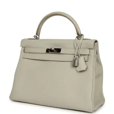 HERMÈS Pre-owned Hermes Kelly Retourne 32 Gris Perle Togo Palladium Hardware | Thumbnail 5 HERMÈS Pre-owned Hermes Kelly Retourne 32 Gris Perle Togo Palladium Hardware | Thumbnail 5
