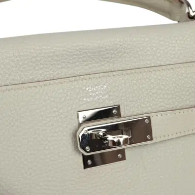 HERMÈS Pre-owned Hermes Kelly Retourne 32 Gris Perle Togo Palladium Hardware | Thumbnail 7 HERMÈS Pre-owned Hermes Kelly Retourne 32 Gris Perle Togo Palladium Hardware | Thumbnail 7