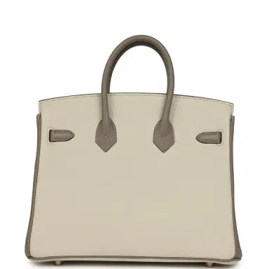 HERMÈS Pre-owned Hermes Special Order (HSS) Birkin 25 Beton and Gris Asphalt Togo Rose Gold Hardware | Thumbnail 4 HERMÈS Pre-owned Hermes Special Order (HSS) Birkin 25 Beton and Gris Asphalt Togo Rose Gold Hardware | Thumbnail 4