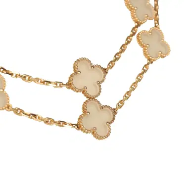 Van Cleef & Arpels Van Cleef & Arpels Vintage Alhambra Clear Rock Candy Crystal 20 Motif Necklace 18K Yellow | Thumbnail 2 Van Cleef & Arpels Van Cleef & Arpels Vintage Alhambra Clear Rock Candy Crystal 20 Motif Necklace 18K Yellow | Thumbnail 2