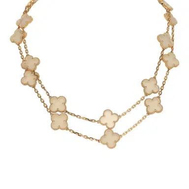 Van Cleef & Arpels Van Cleef & Arpels Vintage Alhambra Clear Rock Candy Crystal 20 Motif Necklace 18K Yellow | Thumbnail 1 Van Cleef & Arpels Van Cleef & Arpels Vintage Alhambra Clear Rock Candy Crystal 20 Motif Necklace 18K Yellow | Thumbnail 1