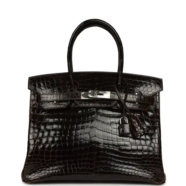 HERMÈS Vintage Hermes Birkin 30 Cocaon Shiny Niloticus Crocodile Palladium Hardware