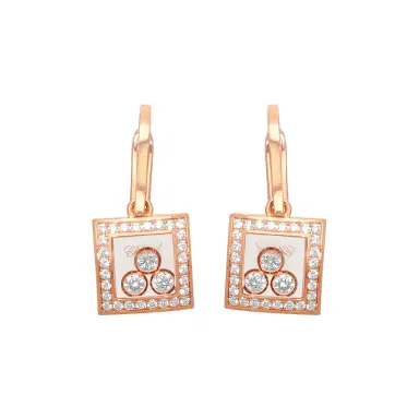 Chopard Chopard Happy Diamonds 18K Rose Gold Diamond Drop Earrings by The Solist | Thumbnail 1