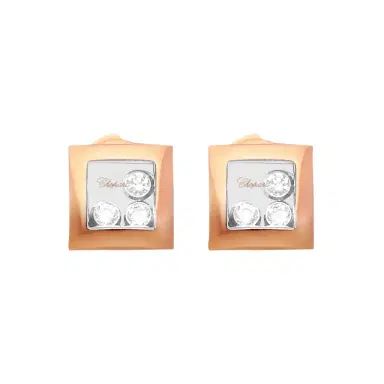 Chopard Chopard Happy Diamonds 18K Rose Gold Diamond Stud Earrings by The Solist | Thumbnail 1