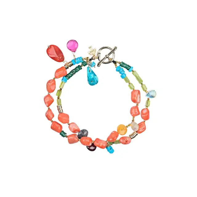 Peyote Bird Peyote Bird Designs Byzantium 14K Yellow Gold Multi-Gemstone Bracelet by The Solist