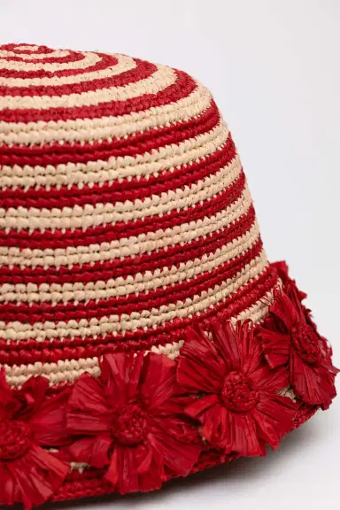 Aknvas The Allie raffia bucket hat in stripe | Thumbnail 2