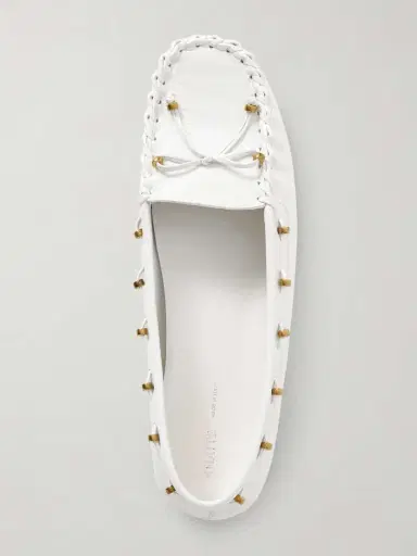 Khaite Milly Embellished Whipstitched Textured-leather Loafers | Thumbnail 6