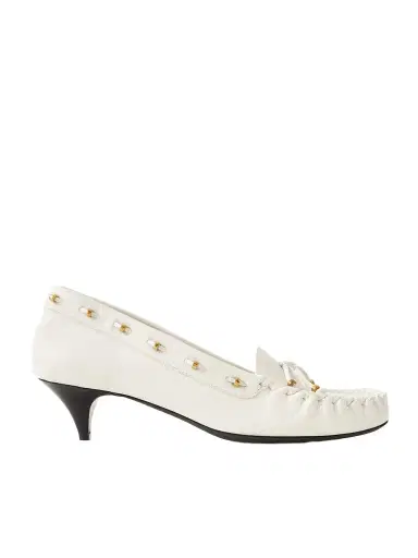 Khaite Milly Embellished Whipstitched Textured-leather Pumps | Thumbnail 1 Khaite Milly Embellished Whipstitched Textured-leather Pumps | Thumbnail 1