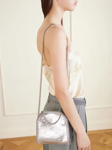 Stella McCartney Falabella Tiny Crinkled Metallic Shoulder Bag | Thumbnail 2