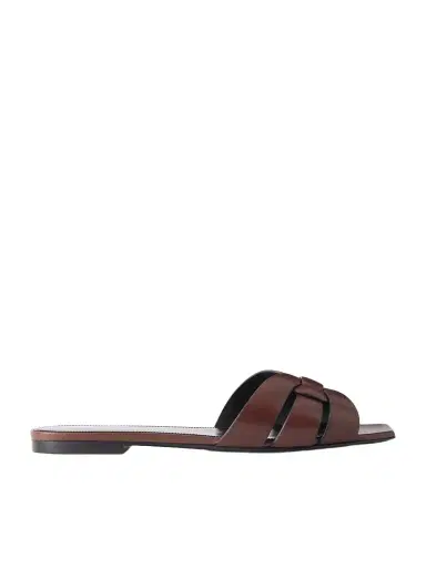 Saint Laurent Tribute Leather Slides | Thumbnail 1 Saint Laurent Tribute Leather Slides | Thumbnail 1