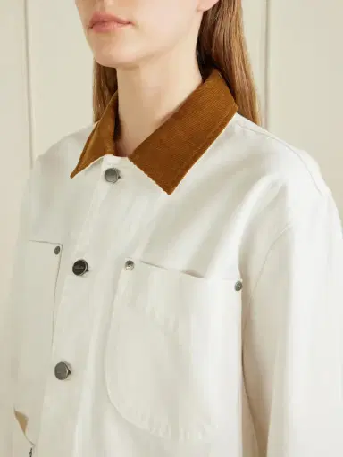 Khaite Wyatt Corduroy-trimmed Denim Jacket | Thumbnail 4 Khaite Wyatt Corduroy-trimmed Denim Jacket | Thumbnail 4
