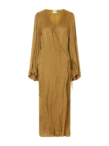 Khaite Rommi Crinkled-voile Midi Wrap Dress | Thumbnail 1