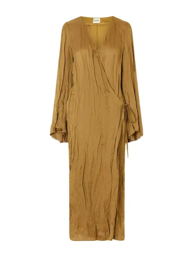 Rommi Crinkled-voile Midi Wrap Dress