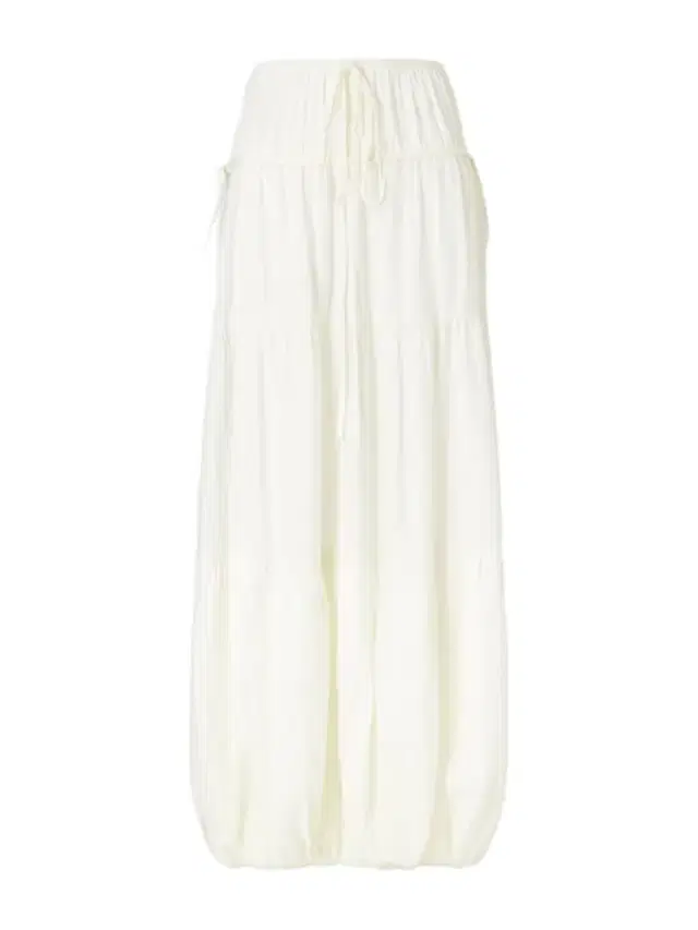 Gathered Crepe Bubble Maxi Skirt