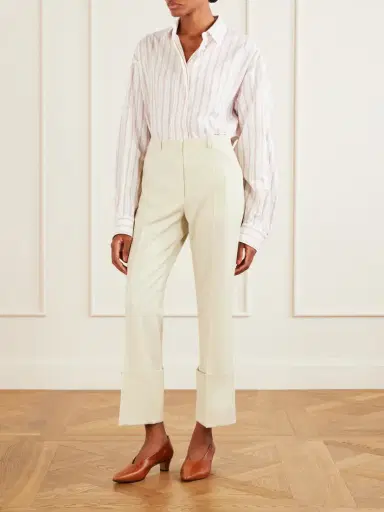 Calvin Klein Collection Ramie-blend Twill Straight-leg Pants | Thumbnail 3 Calvin Klein Collection Ramie-blend Twill Straight-leg Pants | Thumbnail 3