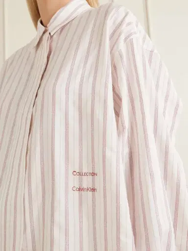 Calvin Klein Collection Amari Pinstriped Cotton And Silk-blend Shirt | Thumbnail 5 Calvin Klein Collection Amari Pinstriped Cotton And Silk-blend Shirt | Thumbnail 5
