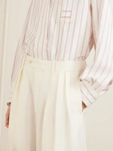 Calvin Klein Collection Alexandra Pleated Grain De Poudre Wool Wide-leg Pants | Thumbnail 4 Calvin Klein Collection Alexandra Pleated Grain De Poudre Wool Wide-leg Pants | Thumbnail 4