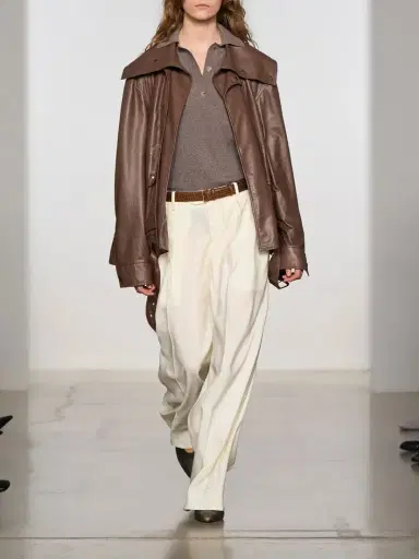 Calvin Klein Collection Alexandra Pleated Grain De Poudre Wool Wide-leg Pants | Thumbnail 5 Calvin Klein Collection Alexandra Pleated Grain De Poudre Wool Wide-leg Pants | Thumbnail 5