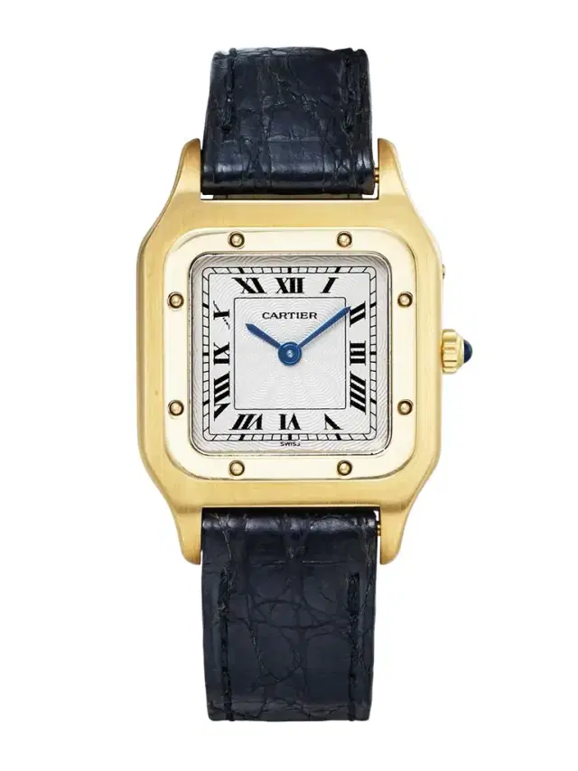 + Cartier Vintage 1998 Santos Dumont Mini 18-karat Gold Watch, Ref. 1577 (7" Wrist)
