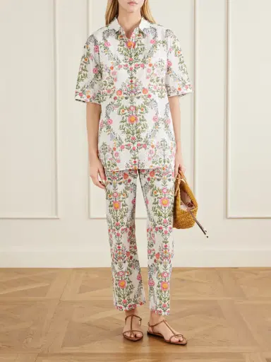 Borgo de Nor Joshua Broderie Anglaise Cropped Cotton Straight-leg Pants | Thumbnail 2 Borgo de Nor Joshua Broderie Anglaise Cropped Cotton Straight-leg Pants | Thumbnail 2