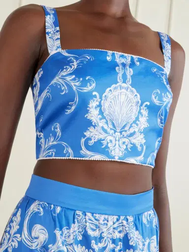 Borgo de Nor Didi Printed Cropped Cotton-poplin Top | Thumbnail 4 Borgo de Nor Didi Printed Cropped Cotton-poplin Top | Thumbnail 4