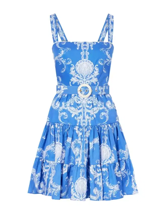 Borgo de Nor Freddie Printed Belted Cotton Mini Dress