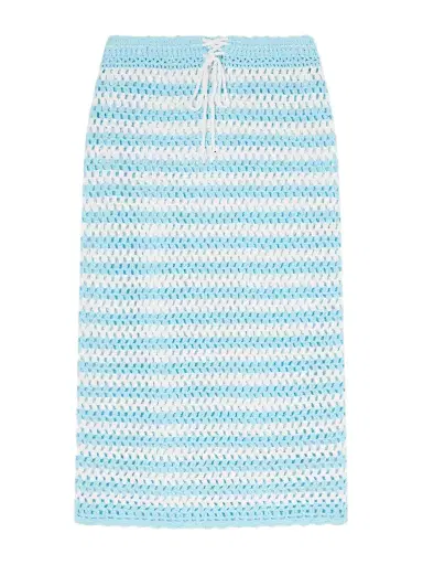 Simkhai Welles Striped Crocheted Cotton Midi Skirt | Thumbnail 1 Simkhai Welles Striped Crocheted Cotton Midi Skirt | Thumbnail 1