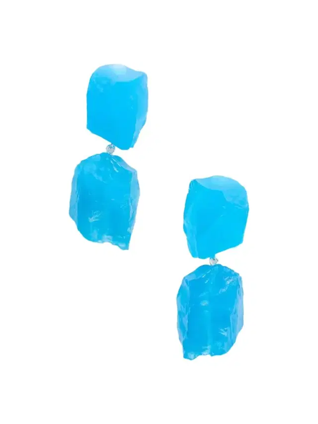 Silver-plated And Resin Drop Earrings