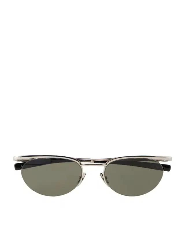 Oval-frame Silver-tone Sunglasses