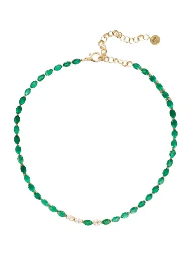 SHAY 18-karat Gold Emerald And Diamond Tennis Necklace | Thumbnail 1