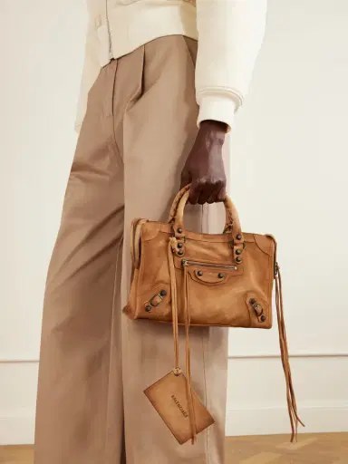 Balenciaga Le City Small Suede Shoulder Bag | Thumbnail 2 Balenciaga Le City Small Suede Shoulder Bag | Thumbnail 2