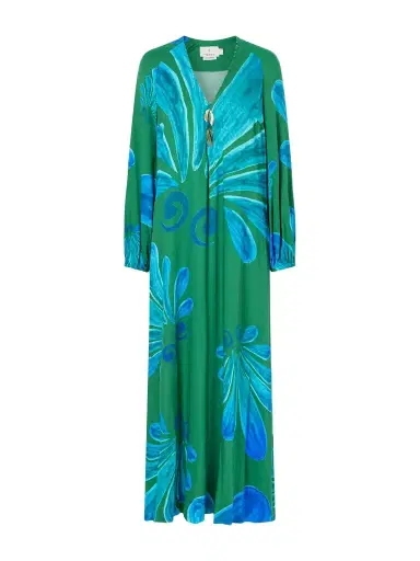 Themis Z Alcmene Embellished Printed Crepe Maxi Dress | Thumbnail 1 Themis Z Alcmene Embellished Printed Crepe Maxi Dress | Thumbnail 1