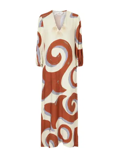 Themis Z Kyra Feather-trimmed Printed Crepe Maxi Dress | Thumbnail 1 Themis Z Kyra Feather-trimmed Printed Crepe Maxi Dress | Thumbnail 1