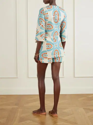 Themis Z Thaleia Printed Cotton Blouse And Shorts Set | Thumbnail 3 Themis Z Thaleia Printed Cotton Blouse And Shorts Set | Thumbnail 3