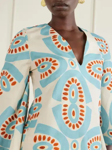 Themis Z Thaleia Printed Cotton Blouse And Shorts Set | Thumbnail 4 Themis Z Thaleia Printed Cotton Blouse And Shorts Set | Thumbnail 4
