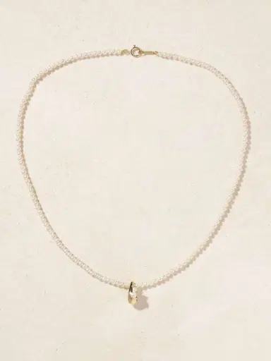 Mizuki 14-karat Gold, Pearl And Diamond Necklace | Thumbnail 4
