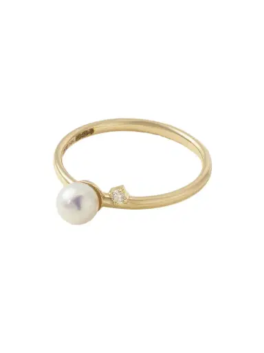 Mizuki 14-karat Gold, Pearl And Diamond Ring | Thumbnail 1
