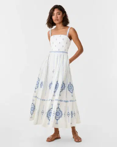 Emporio Sirenuse Aneeda Dress with Celestial Embroidery | Thumbnail 2 Emporio Sirenuse Aneeda Dress with Celestial Embroidery | Thumbnail 2